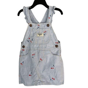 Baby OshKosh B'Gosh Girl's Denim Cherry Overall Dress Size 3T